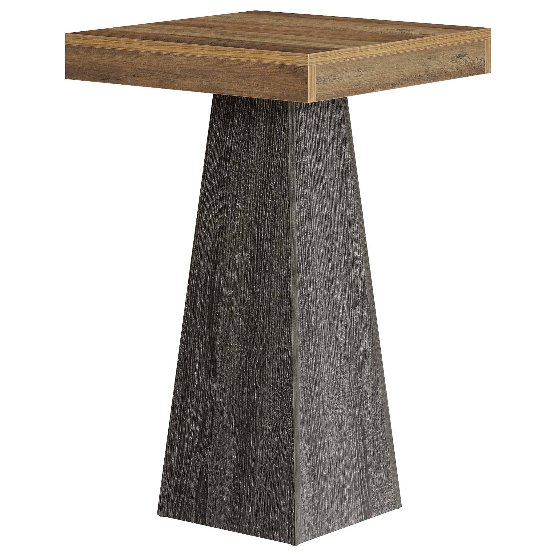 Alt View 5. Tribesigns - Bar Table with Engineered Wood Construction and Square Top for Dining Room, Kitchen and Living Room - Brown.