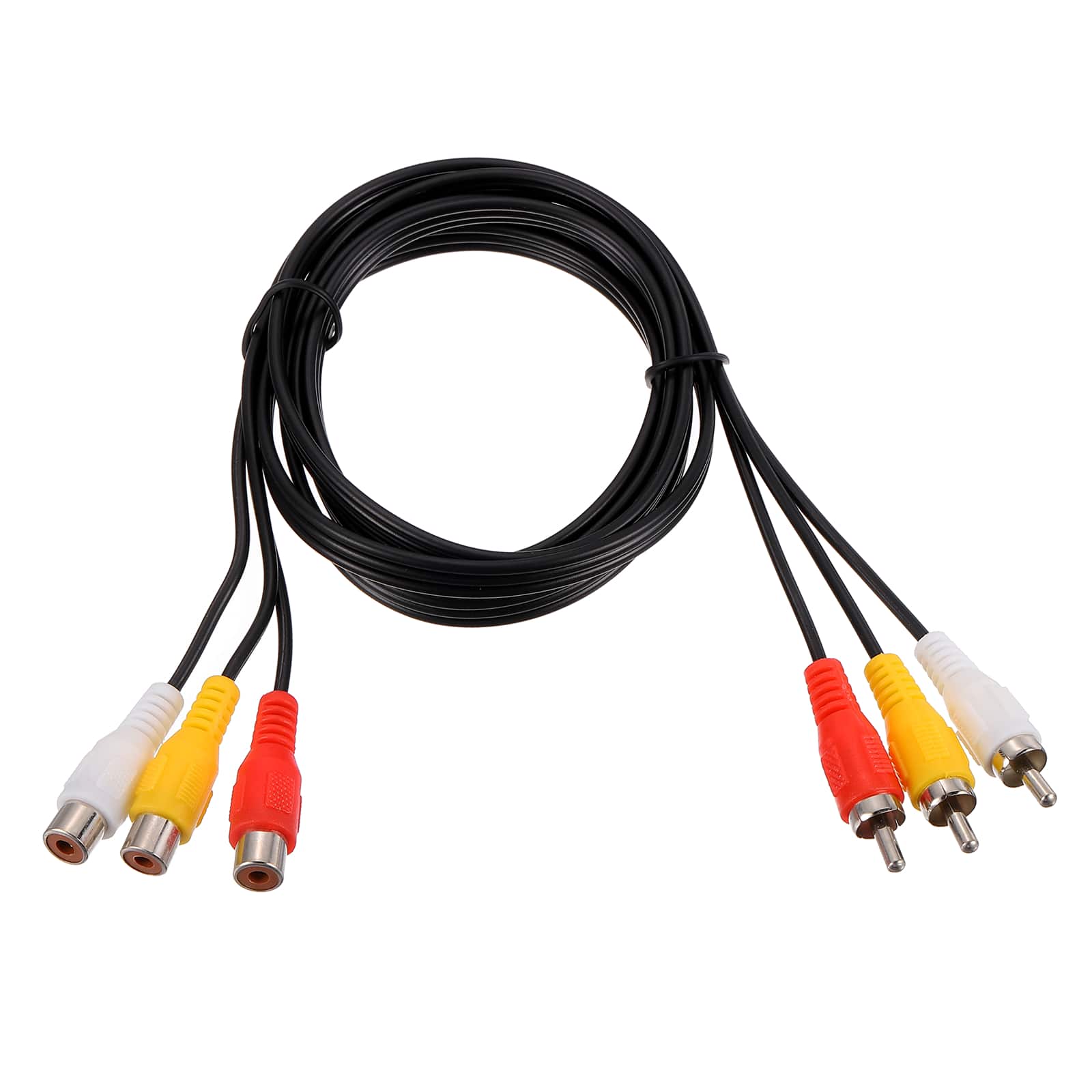 Unique Bargains - RCA Cable, 3 RCA Male to 3 RCA Female, Stereo Audio Video for Amplifier Home Theater - Black
