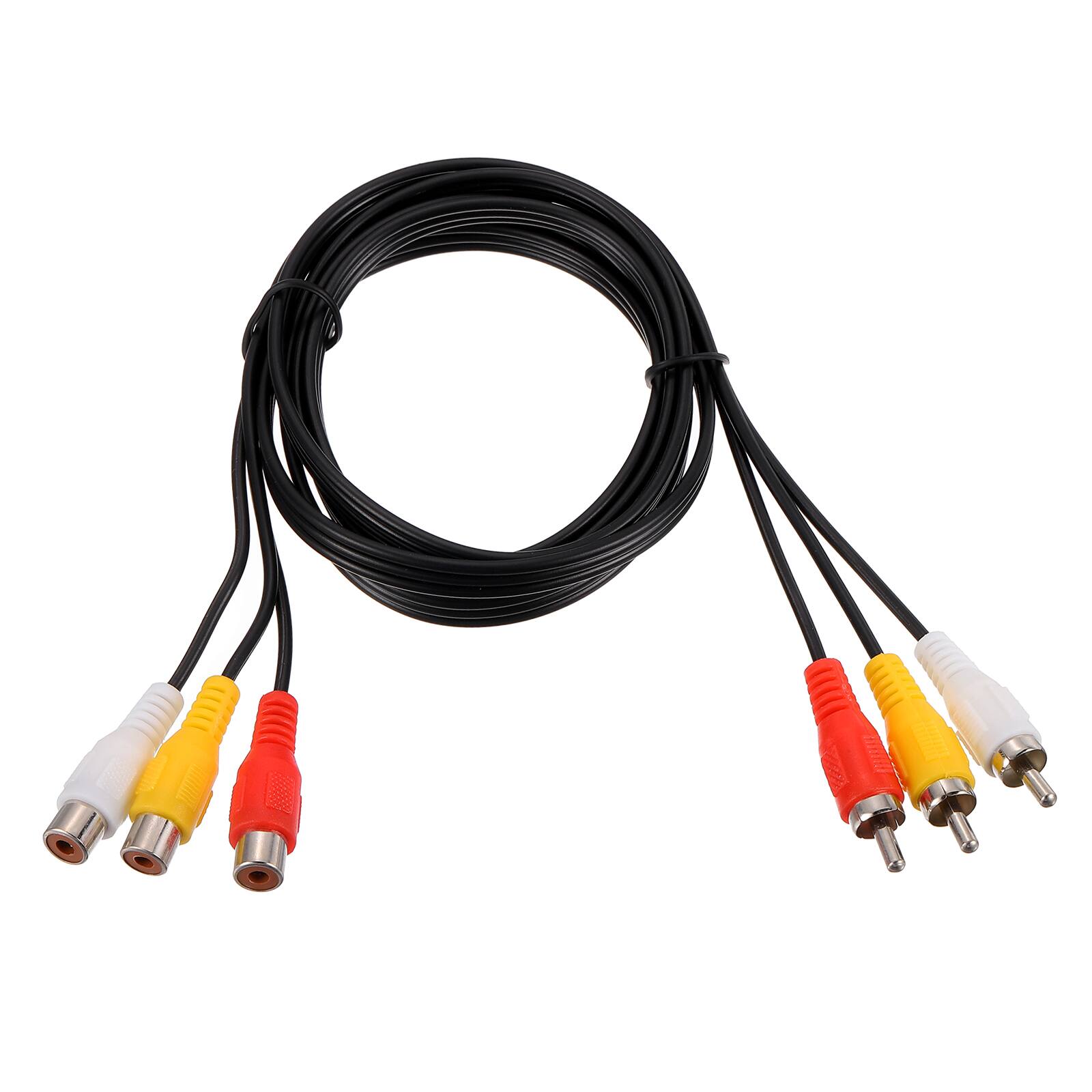 Front. Unique Bargains - RCA Cable, 3 RCA Male to 3 RCA Female, Stereo Audio Video for Amplifier Home Theater - Black.