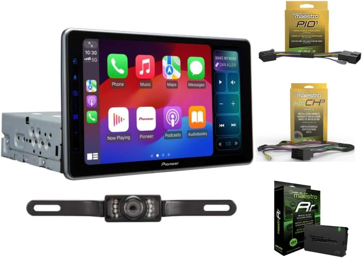 Pioneer - DMH-WT5000NEX 9" Digital Receiver Backup Camera + ADS-MRR + HRNHRRCH3 Compatible w 2013+ Chrysler, Dodge, Jeep - Black