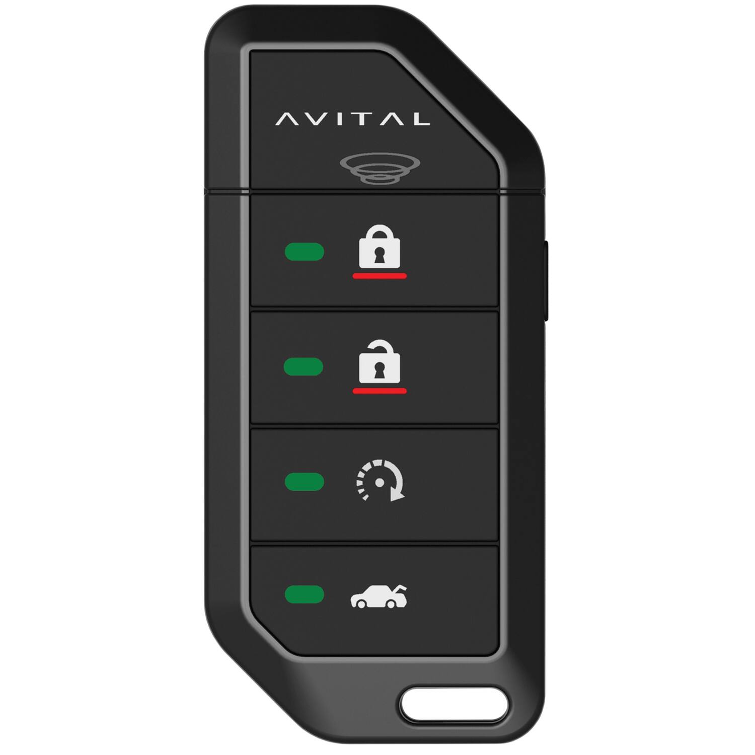 Back. AVITAL - D9858L 2-Way 5-Button LED Remote and 1-Way 5-Button Remote 1-Mile Range for DS3/DS3+ RF Models - Onyx Black.