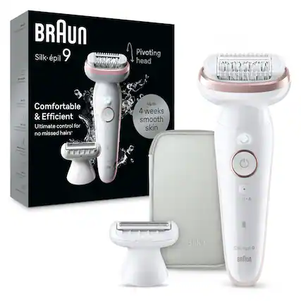 BRAUN Silk-épil 9
Pivoting head
Comfortable & Efficient
Ultimate control for no missed hairs
Up to 4 weeks smooth skin
BRAUN Silk-épil 9
