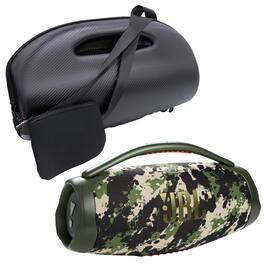 JBL - BOOMBOX 3 Waterproof Portable Bluetooth Speaker Bundle with gSport Carbon Fiber Case - Camouflage