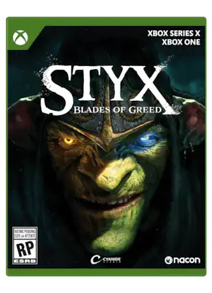 XBOX SERIES X
XBOX ONE
STYX
BLADES OF GREED
RATING PENDING
COTE en ATTENTE
RP
ESRB
Cyanide Studio
Nacon - RP (Rating Pending)