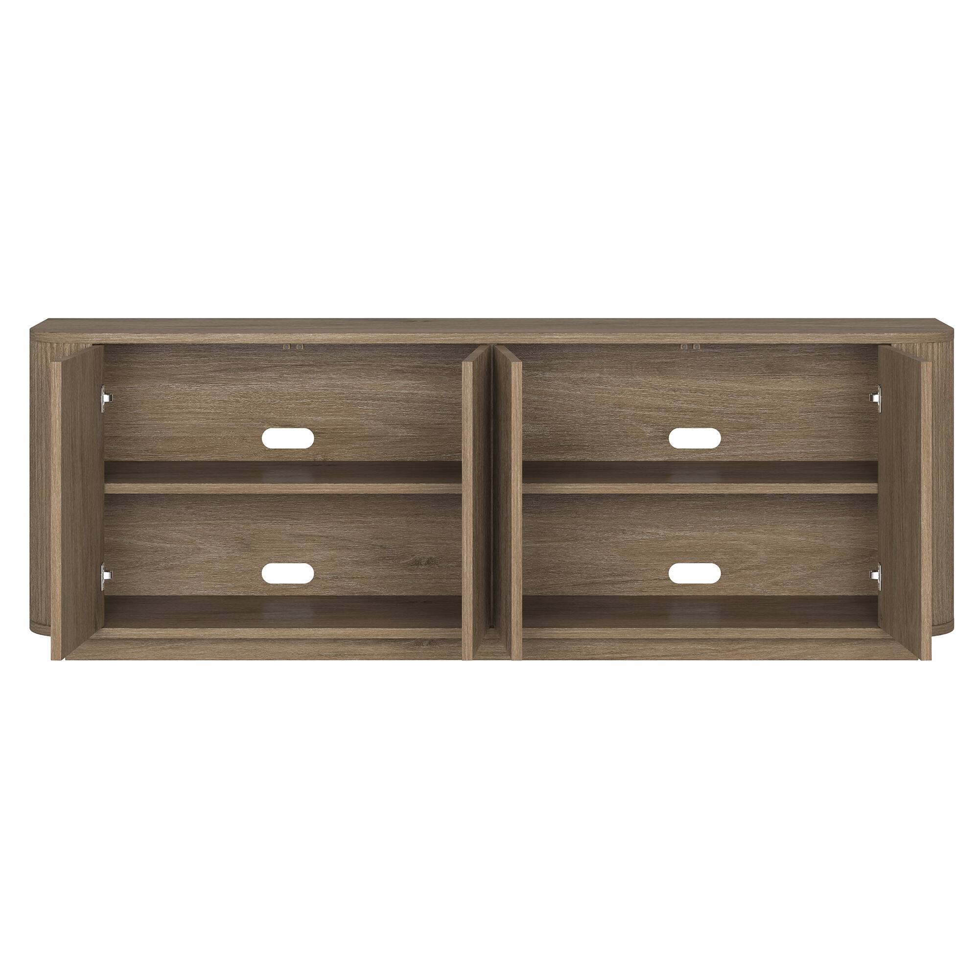 Alt View 1. Hudson&Canal - Canton Rectangular TV Stand for TV's up to 75" in Antiqued Gray Oak - Antiqued Gray Oak.