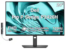 Dell - Pro P Series P2426H 24" FHD IPS Monitor, 5ms Response Time, Swivel/Height/Pivot/Tilt, DisplayPort, HDMI & DKZ Hub - Dark Gray