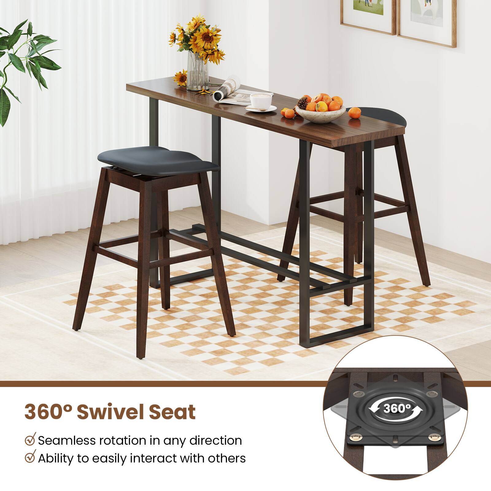 360° Swivel Seat

- Seamless rotation in any direction
- Ability to easily interact with others