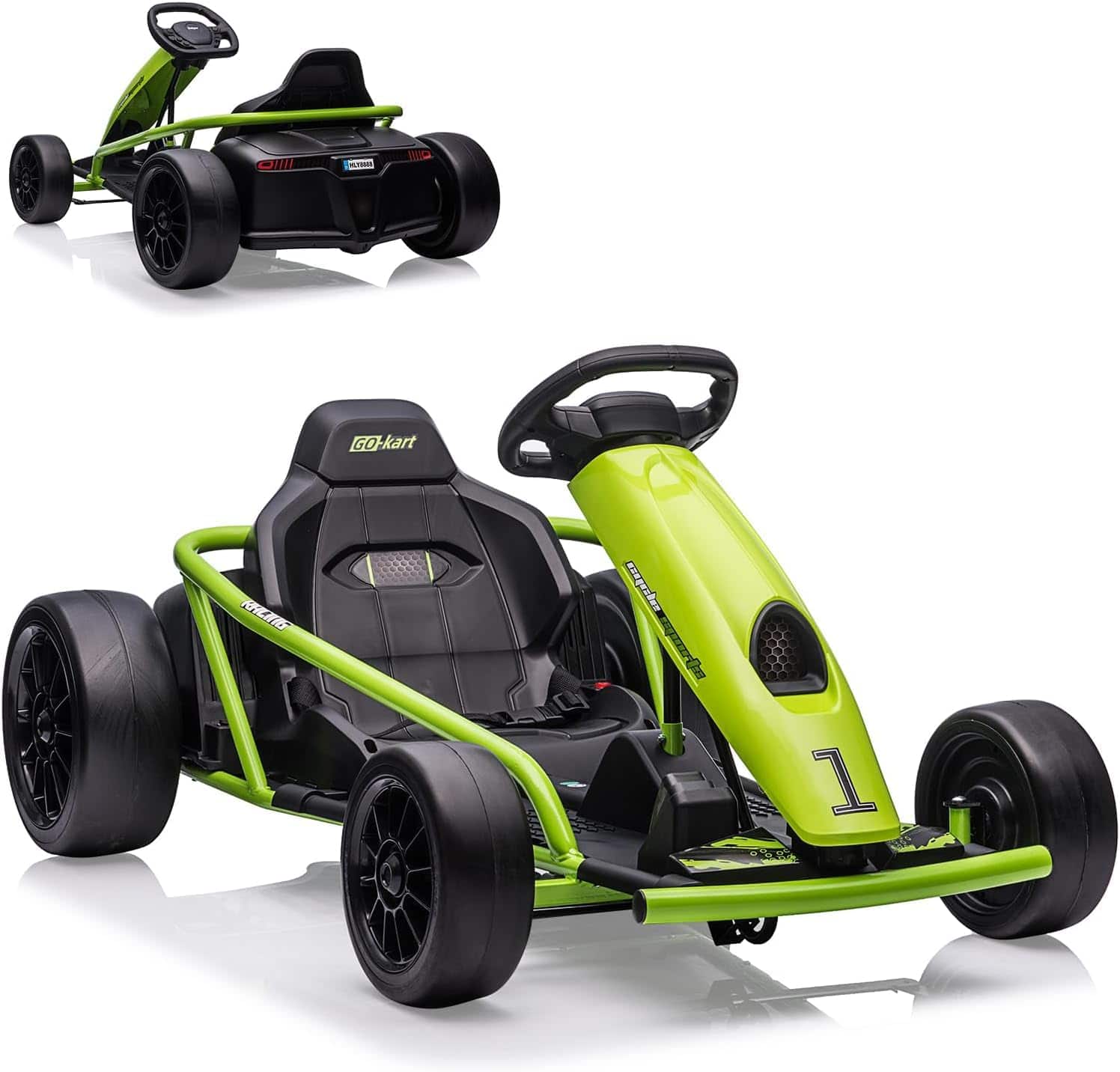 Jojoka - 24V Kids Go-Kart, High-Speed Electric Go Kart for Kids with 2 Powerful Motors, Parental Speed Control