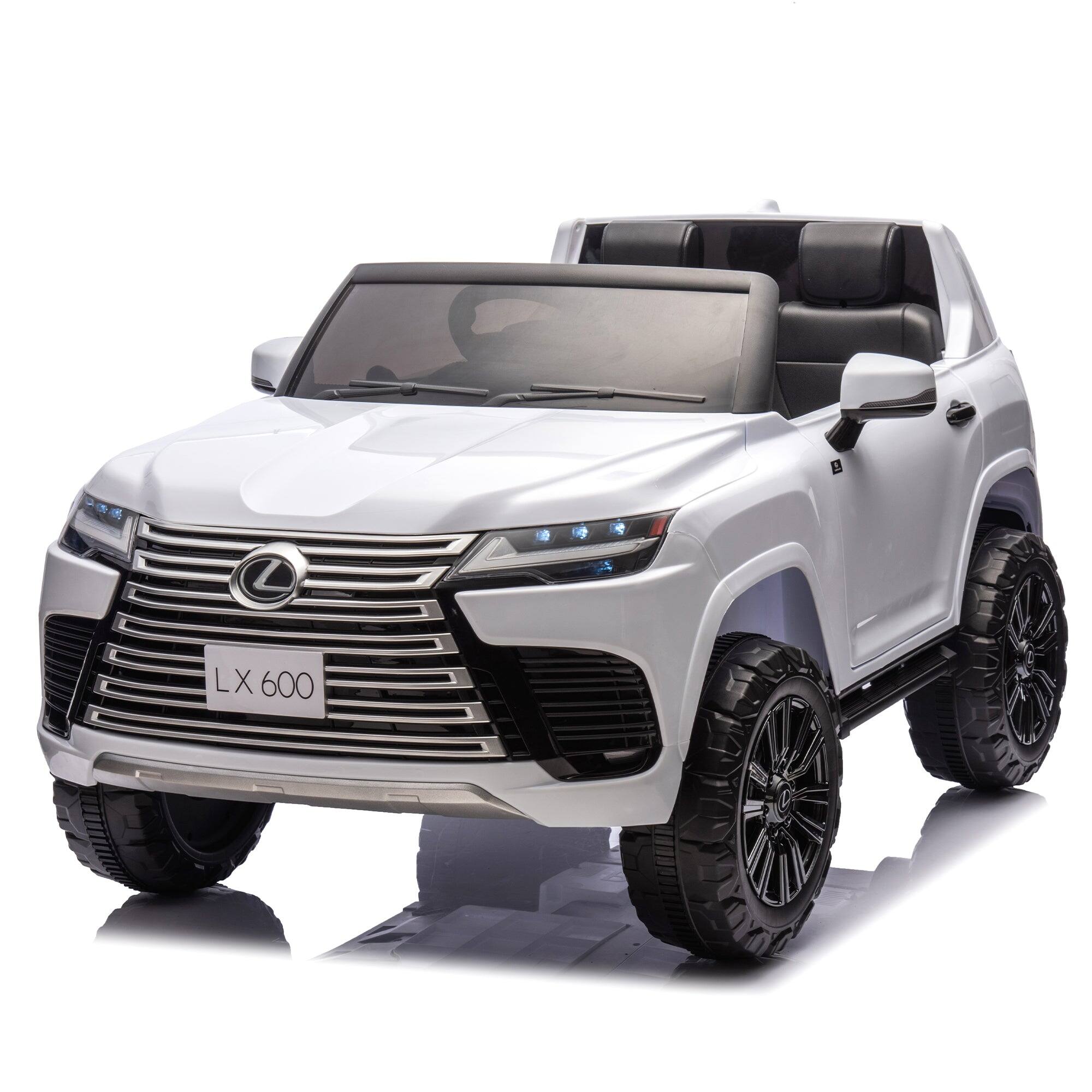Alt View 6. BreeBe - Licensed LEXUS LX600 24V Two-Seater Kids Ride-On Car 2WD with Parents Control, Bluetooth, MP3, Music, Adjustable Speed - White.
