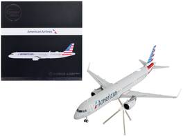 GeminiJets - Airbus A321neo Commercial Aircraft American Airlines Gemini 200 Series 1/200 & Airplane - Silver with Striped Tail