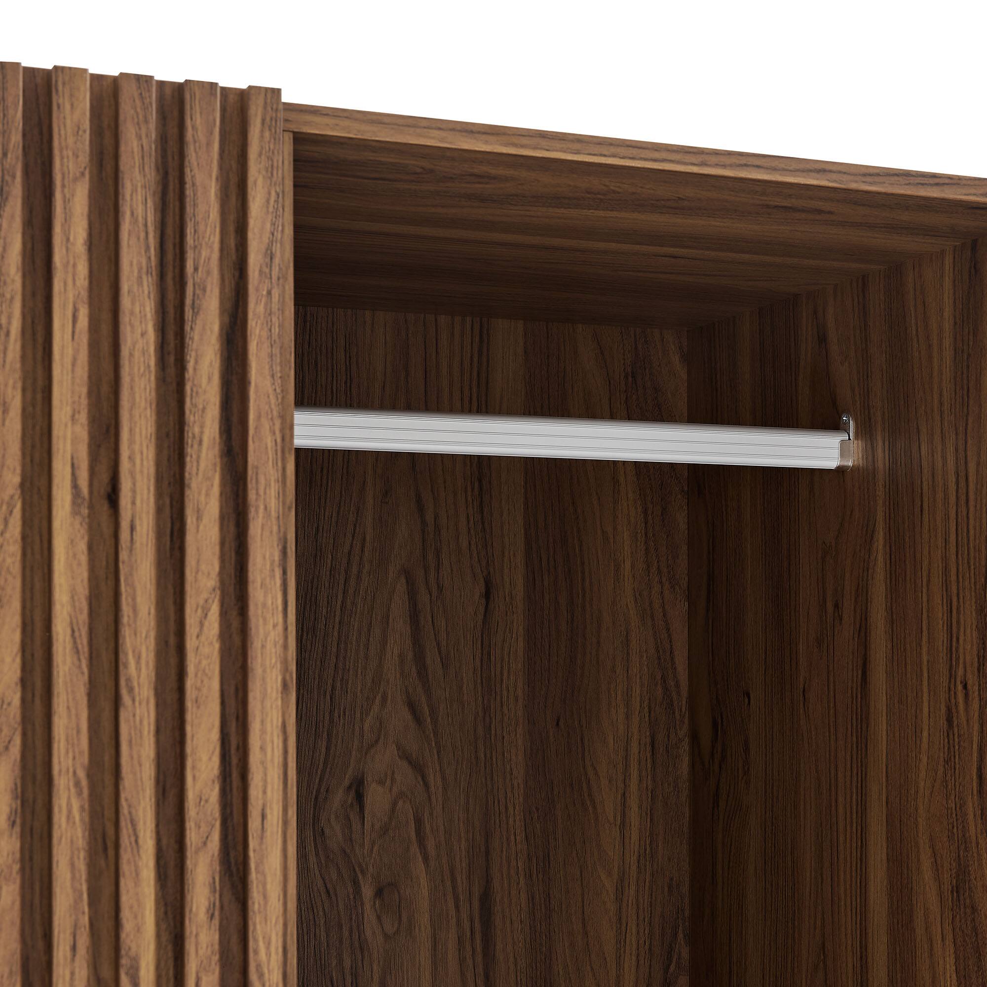 Alt View 3. Modway - Render 2-Door Wardrobe Closet - Brown.
