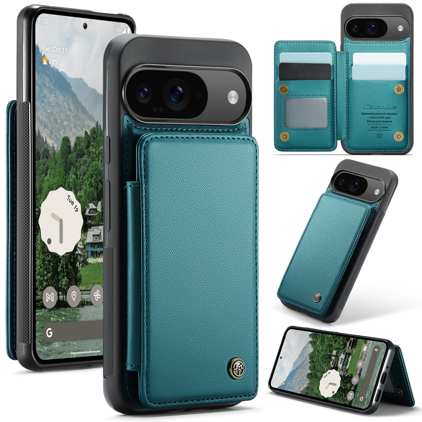UUCOVER - Wallet Case for Google Pixel 9/9 Pro with Magnetic RFID Card Holder Slots, Shockproof PU Leather Flip Kickstand Cover - Blue price history on PriceWatchPro