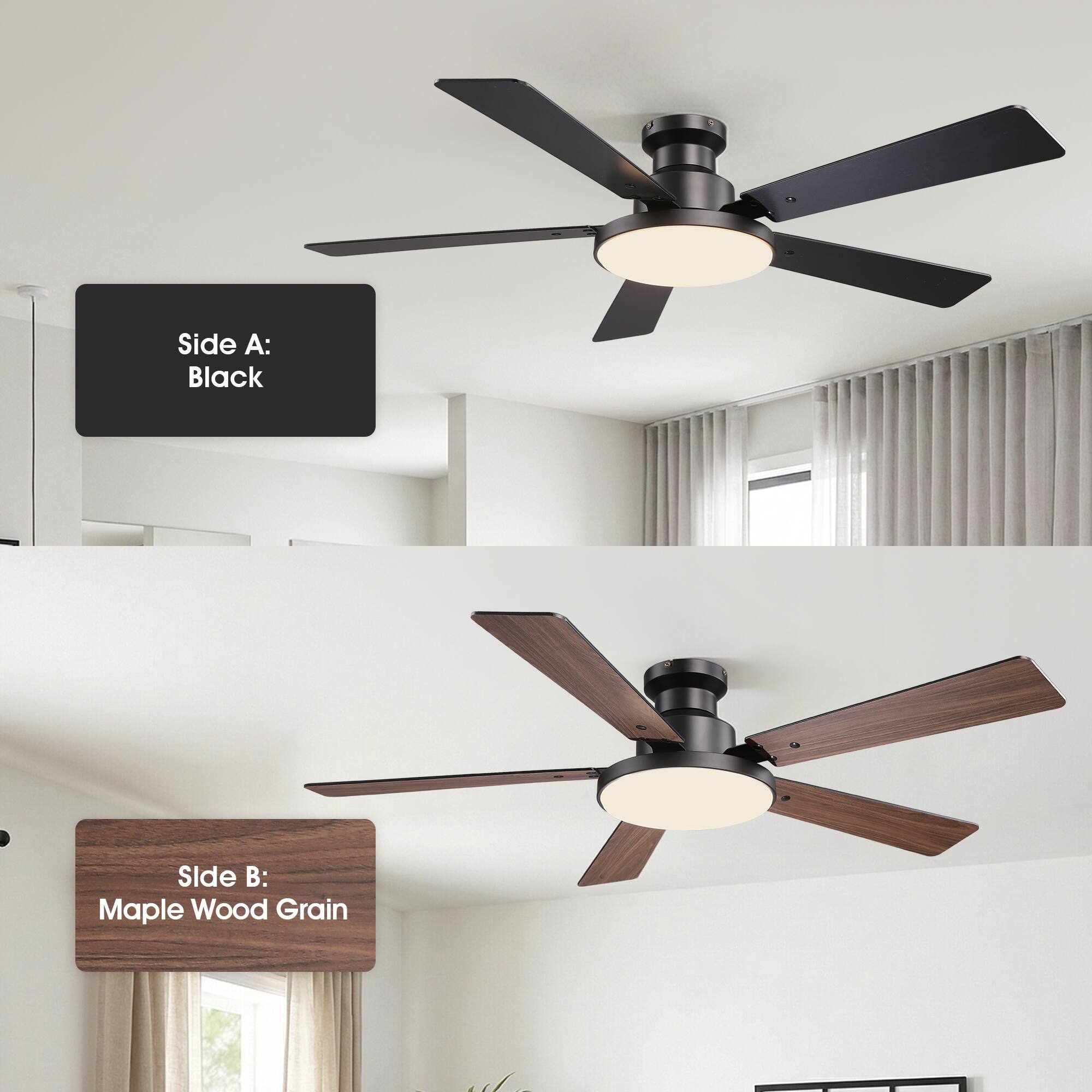 Side A: Black  
Side B: Maple Wood Grain