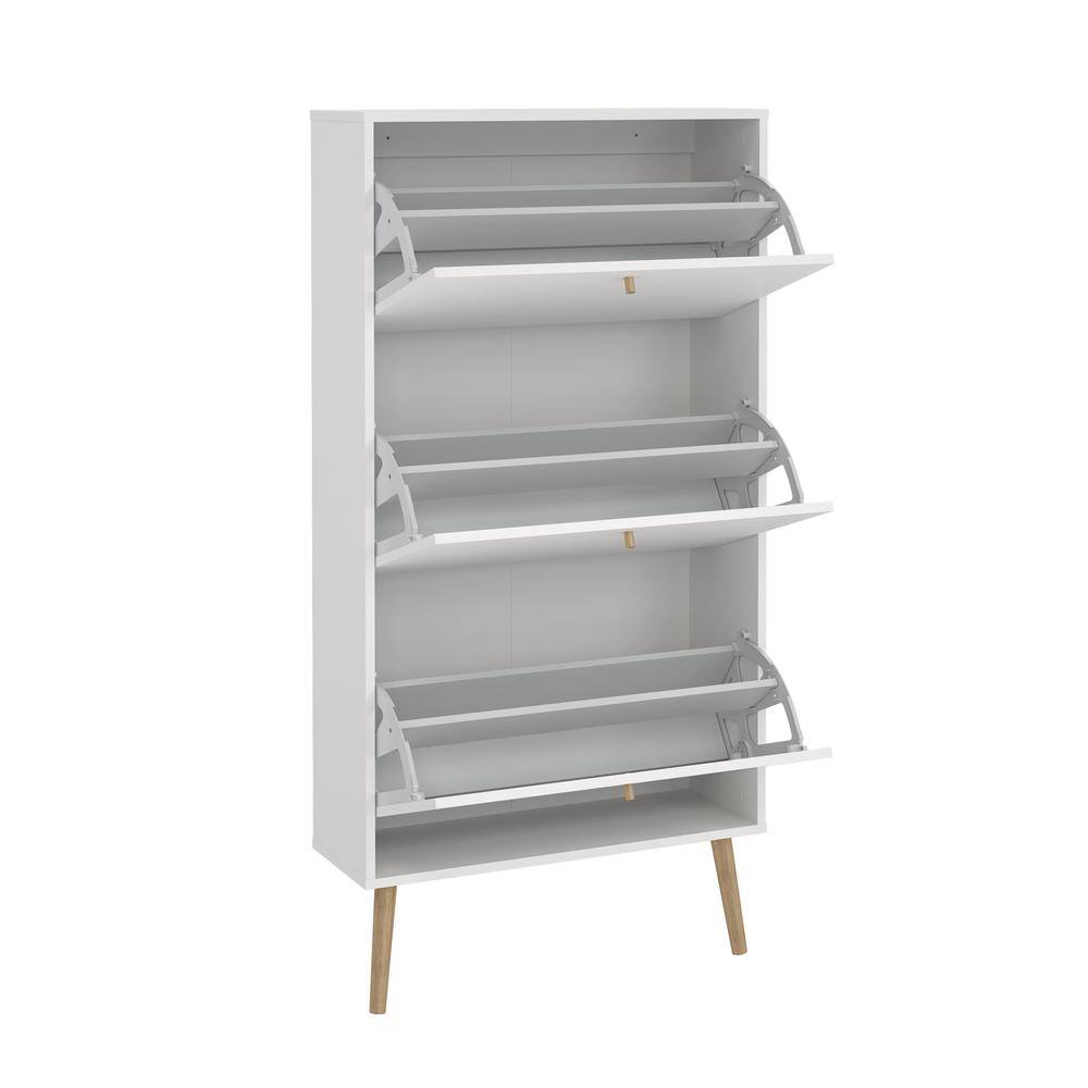 Alt View 2. Tvilum - Bodo 3 Drawer Shoe Storage Cabinet - White.