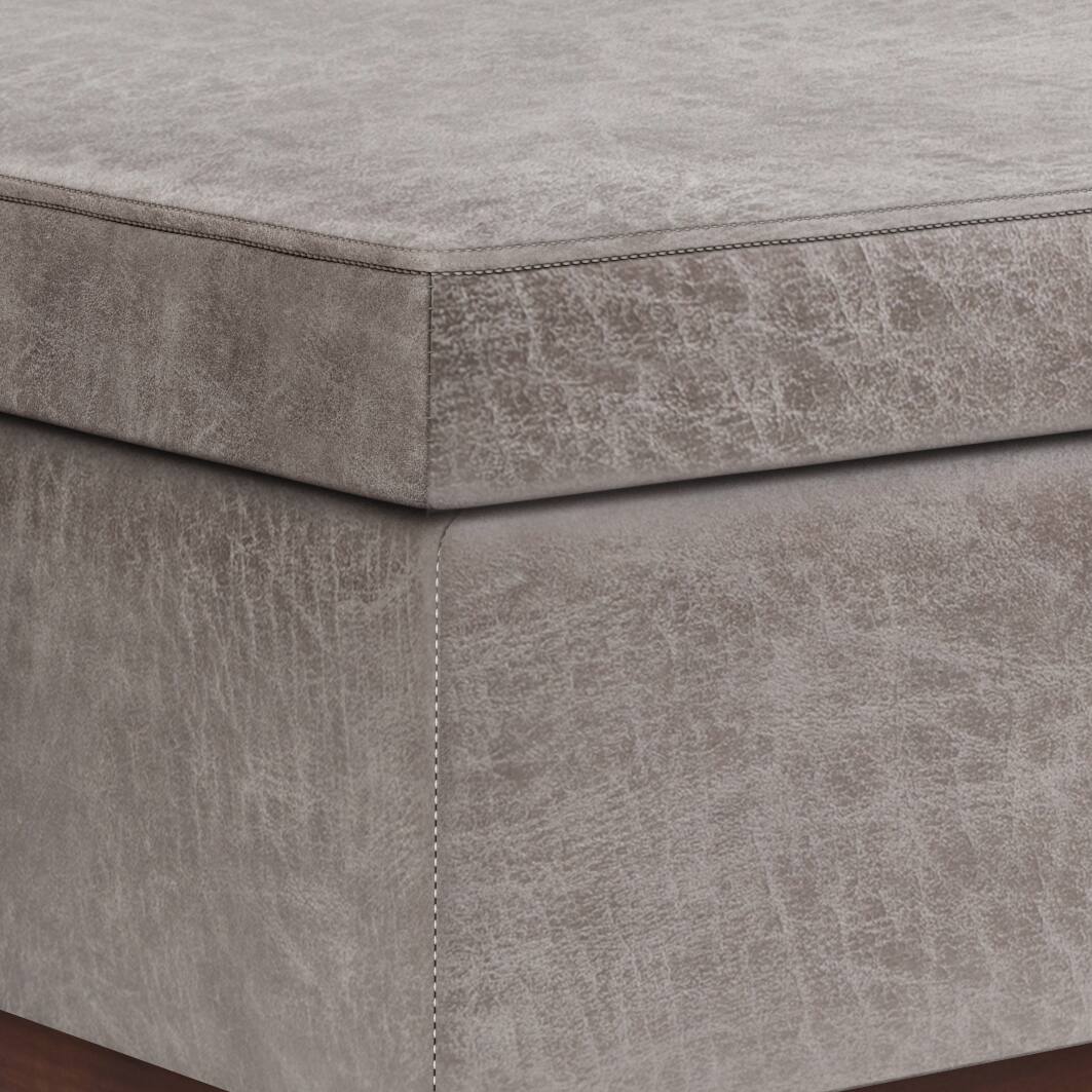 Alt View 12. Simpli Home - Owen Lift Top Large Coffee Table Storage Ottoman - Distressed Grey.