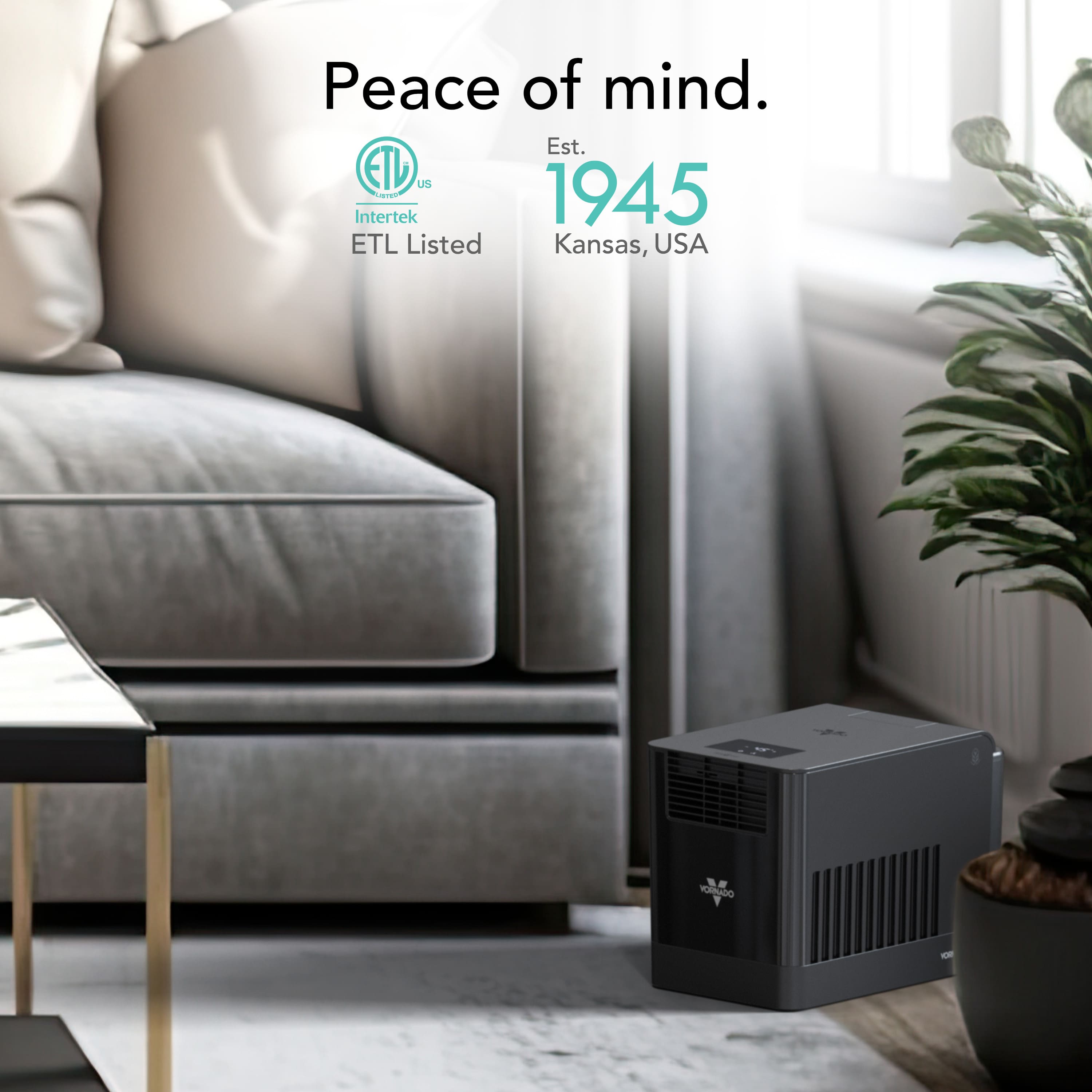 Peace of mind. Est. 1945. ETL Listed. Kansas, USA.