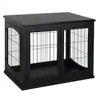 Front. Pawhut - Dog Crate Furniture, 32" Small Dog Cage End Table with 2 Doors, Lockable Door, Puppy Kennel Indoor.