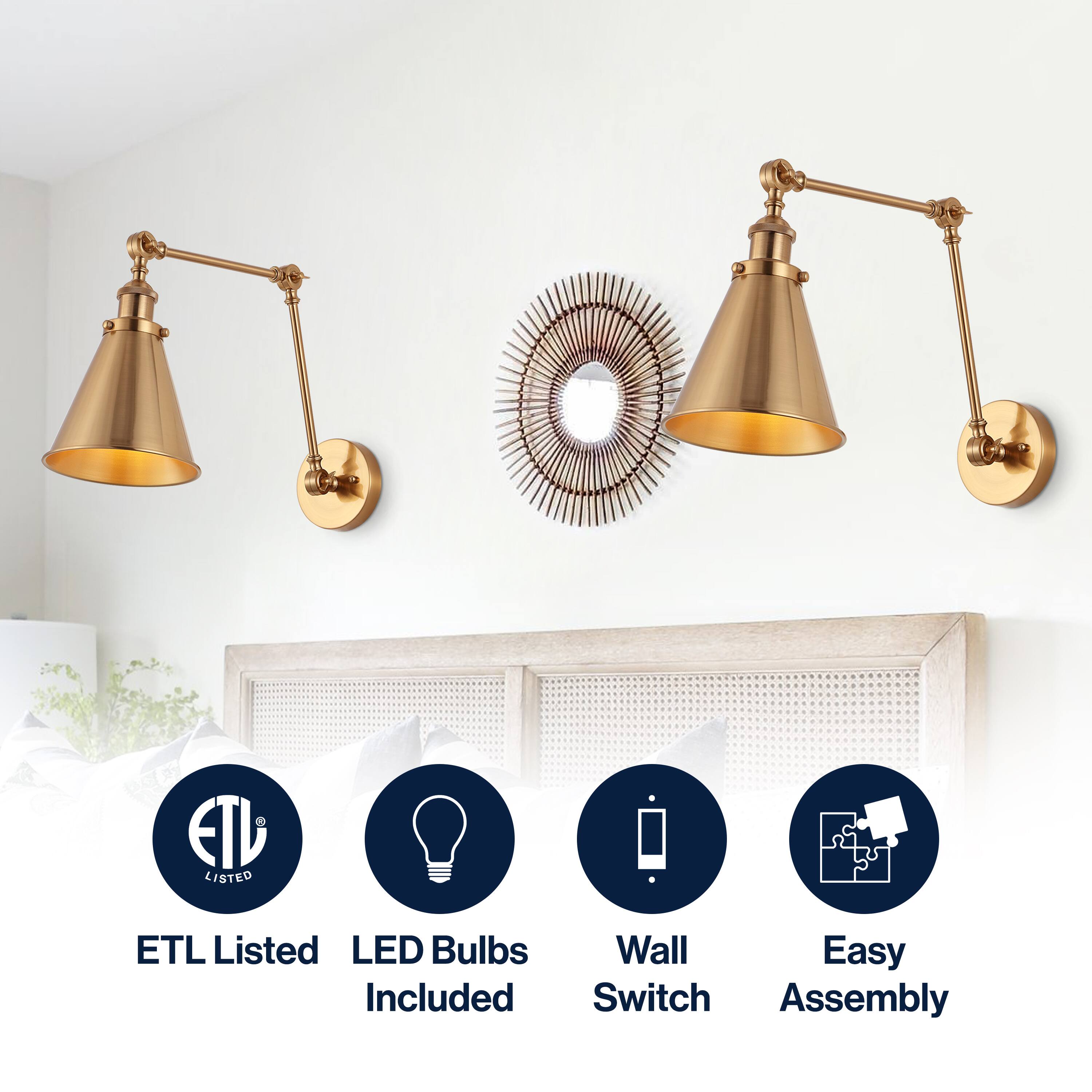 ETL Listed  
LED Bulbs Included  
Wall Switch  
Easy Assembly