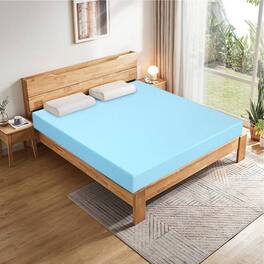 Hivvago - Full size 3-inch Thick Gel-Infused Air Foam Mattress Topper in Light - Blue