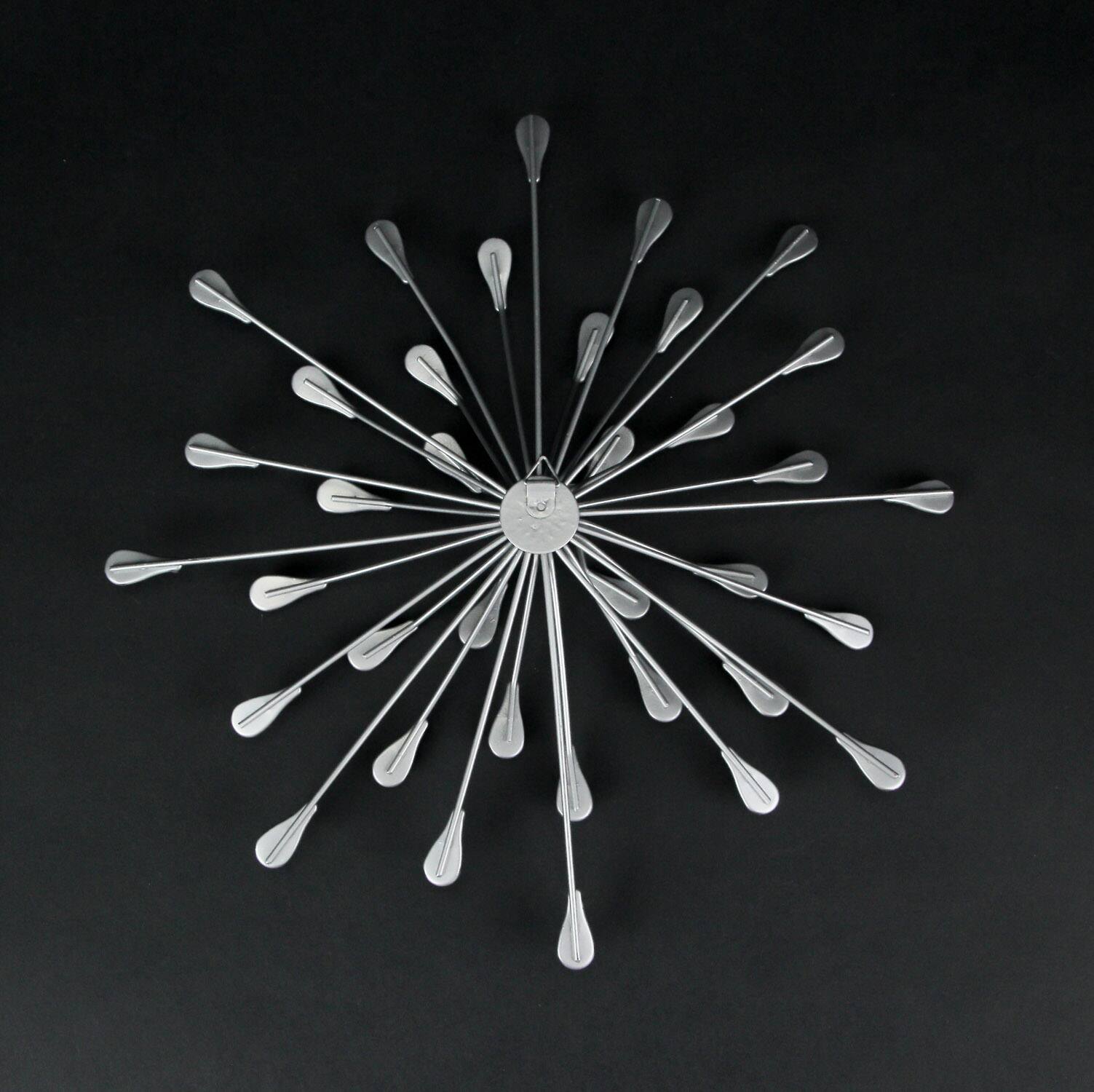 Alt View 6. Zeckos - Set of 3 Metal Modern Art 3D Starburst Silver Wall Accents Home Decor Sculptures - Silver.