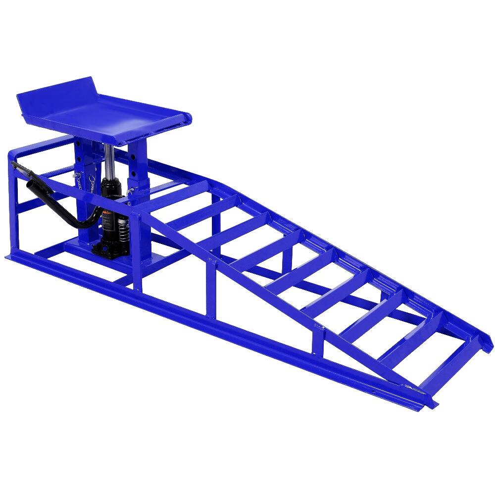 Left. Ropilly - Ropilly 5 Ton Hydraulic Car Ramps Truck Service Lifts with Pedal Auto Repair Frame 2 Pack Blue.