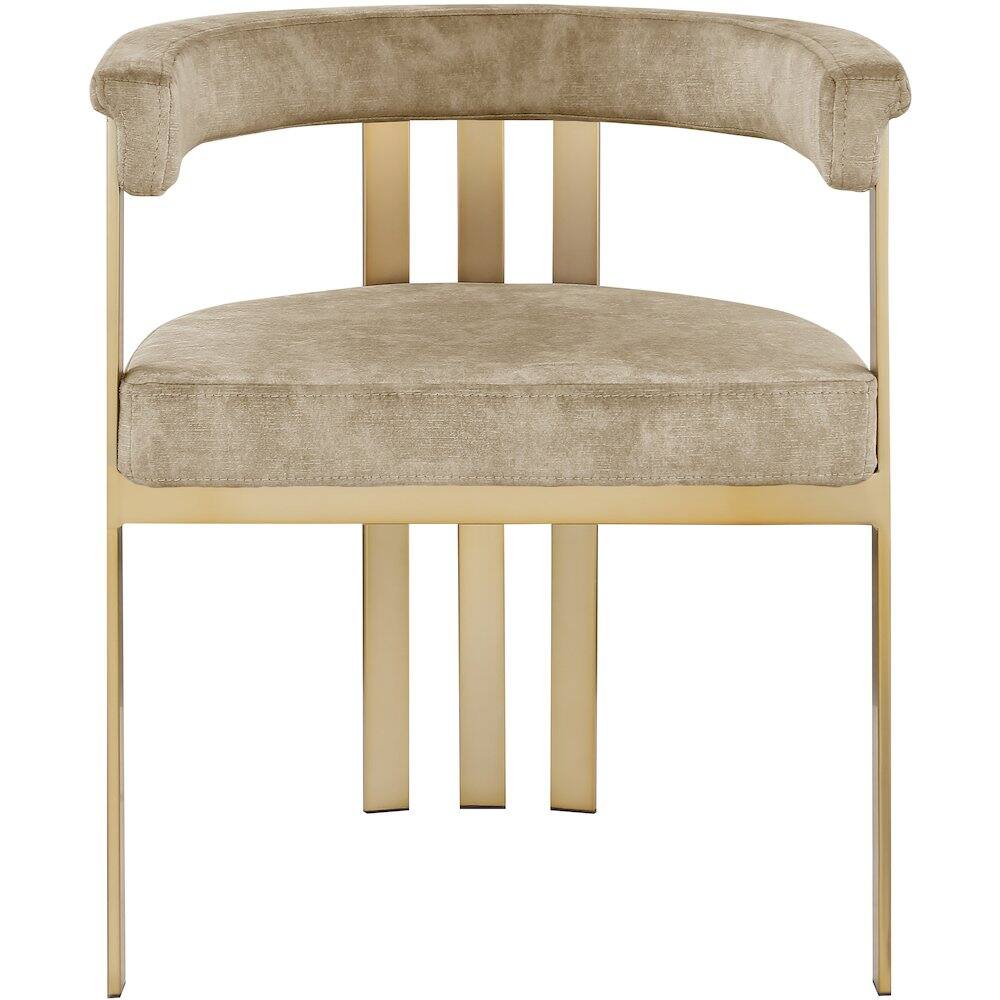 Alt View 2. Meridian Furniture - Marcello Beige Velvet Dining Chair, Set of 2 - Beige.