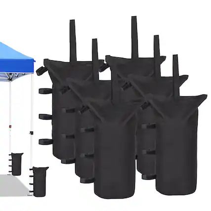 Front. Ainfox - Ainfox 6pcs Waterproof Sand Bags for Outdoor Canopies, Gazebos and Umbrellas (Sand Not Included) - Black.