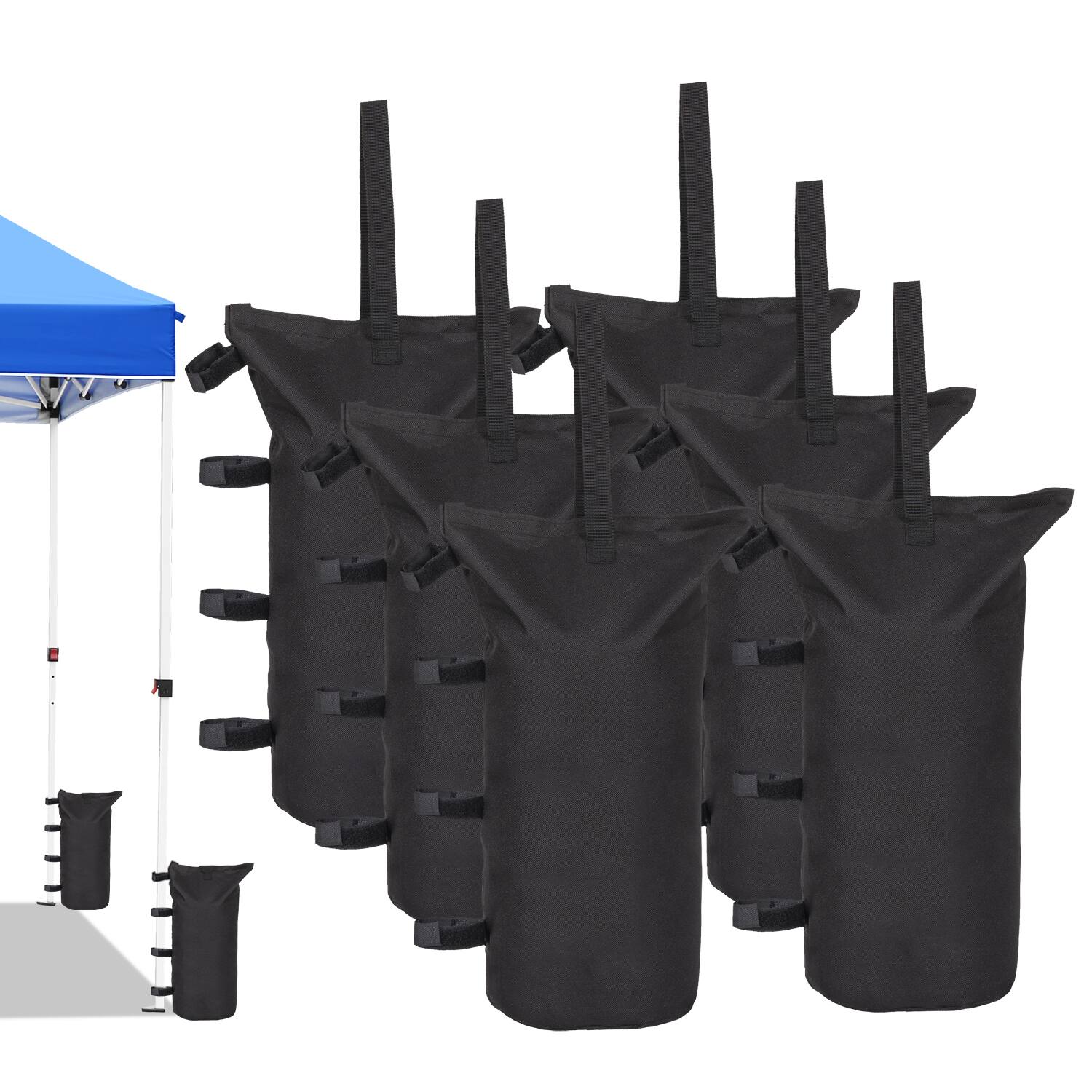 Front. Ainfox - Ainfox 6pcs Waterproof Sand Bags for Outdoor Canopies, Gazebos and Umbrellas (Sand Not Included) - Black.