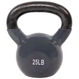 Sunny Health & Fitness - Vinyl Coated Kettlebell 25lbs - Black