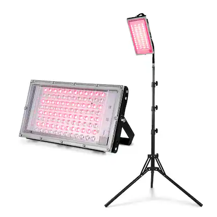 Front. HOM - Red Light Therapy Lamp for Face & Body - for Muscle Recovery, Healthy Skin & Pain Relief - Black.