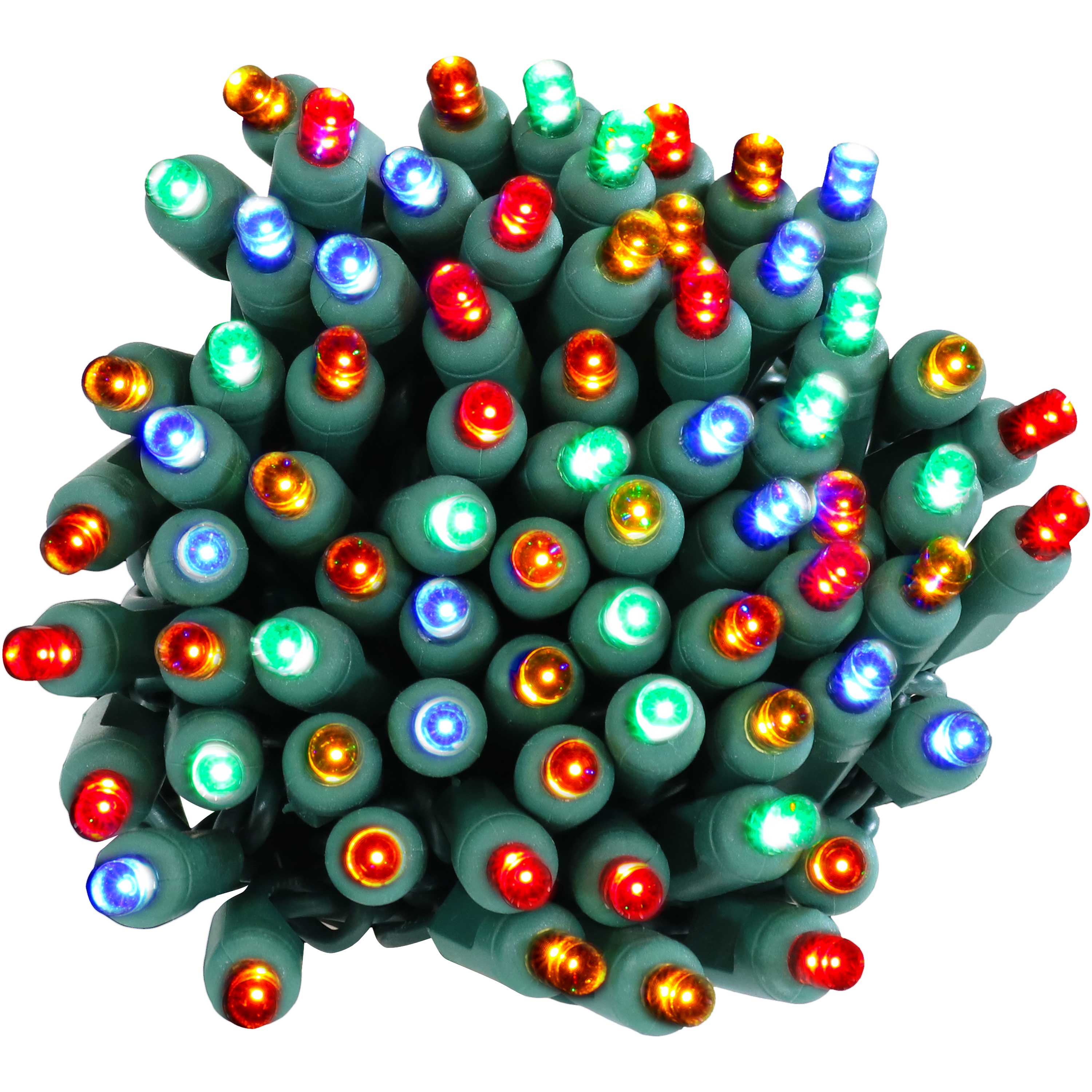 Front. Sunnydaze - 22 ft 70 Ct Holiday Wide Angle Outdoor LED String Lights - Multi.