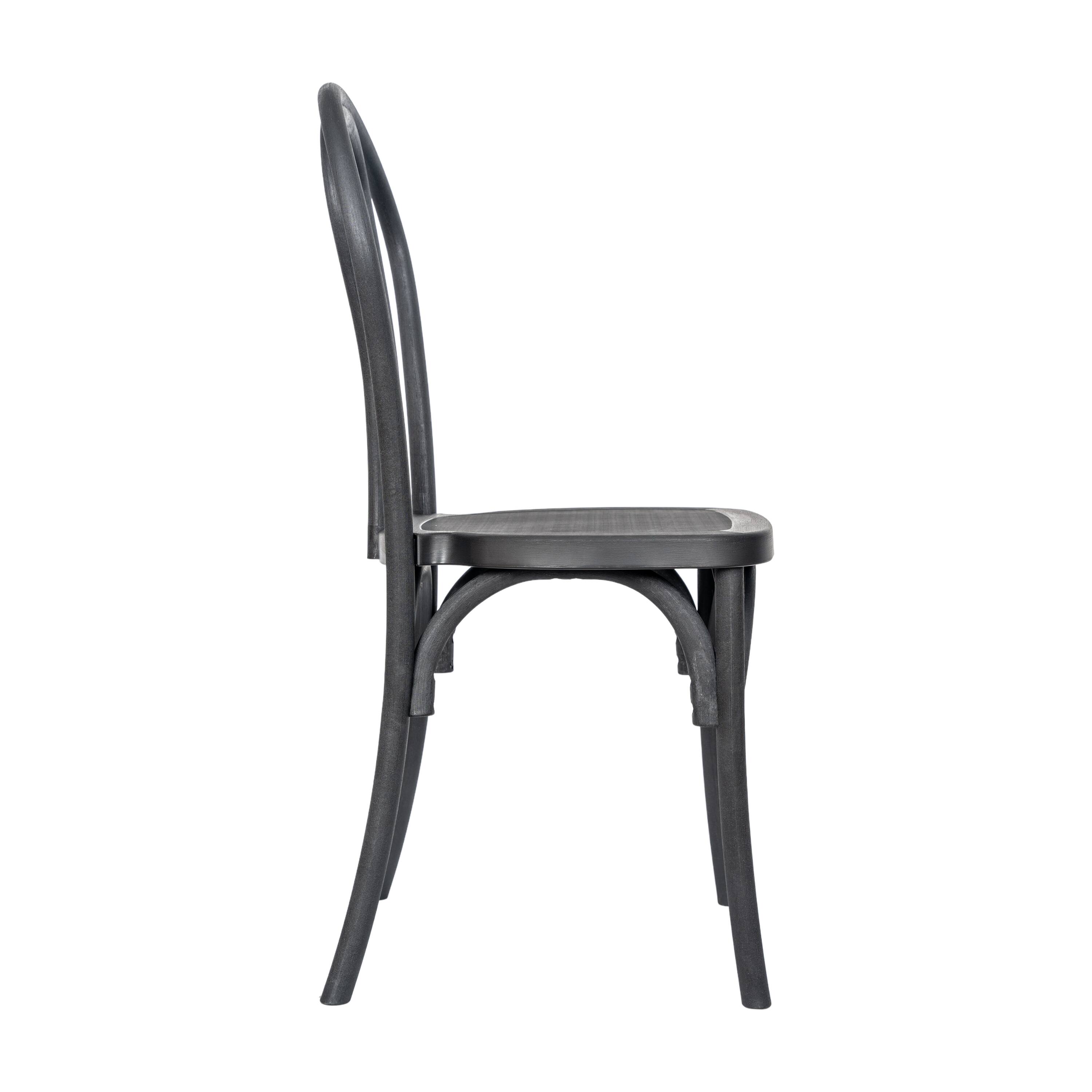 Alt View 8. Emma + Oliver - Hensler Set of 2 Weather-Resistant Wood Look Stackable Resin Thonet Chairs for Indoor/Outdoor Use - Black.