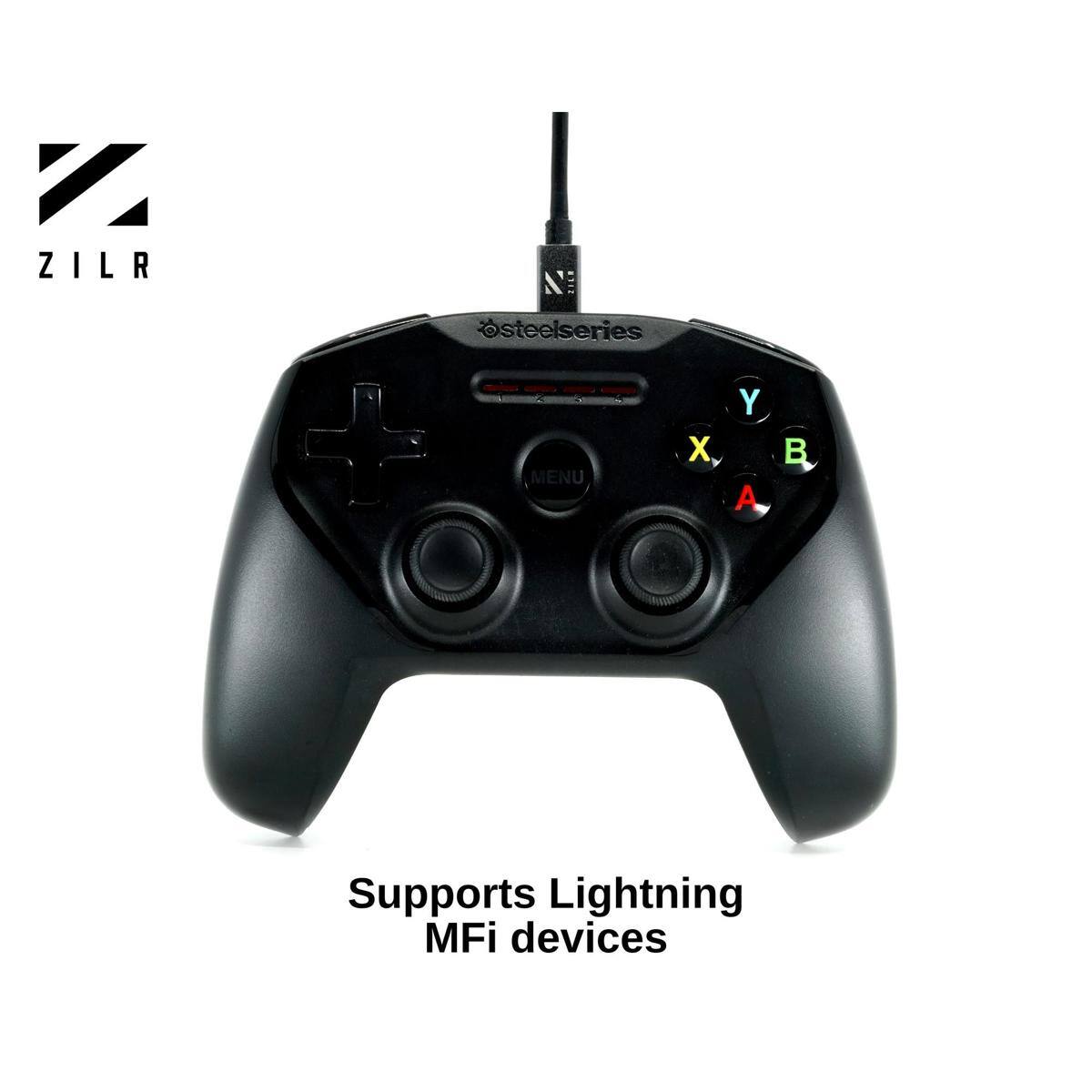 ZILR  
A ZILM steelseries  
MENU  
X  
Y  
A  
B  
Supports Lightning MFi devices