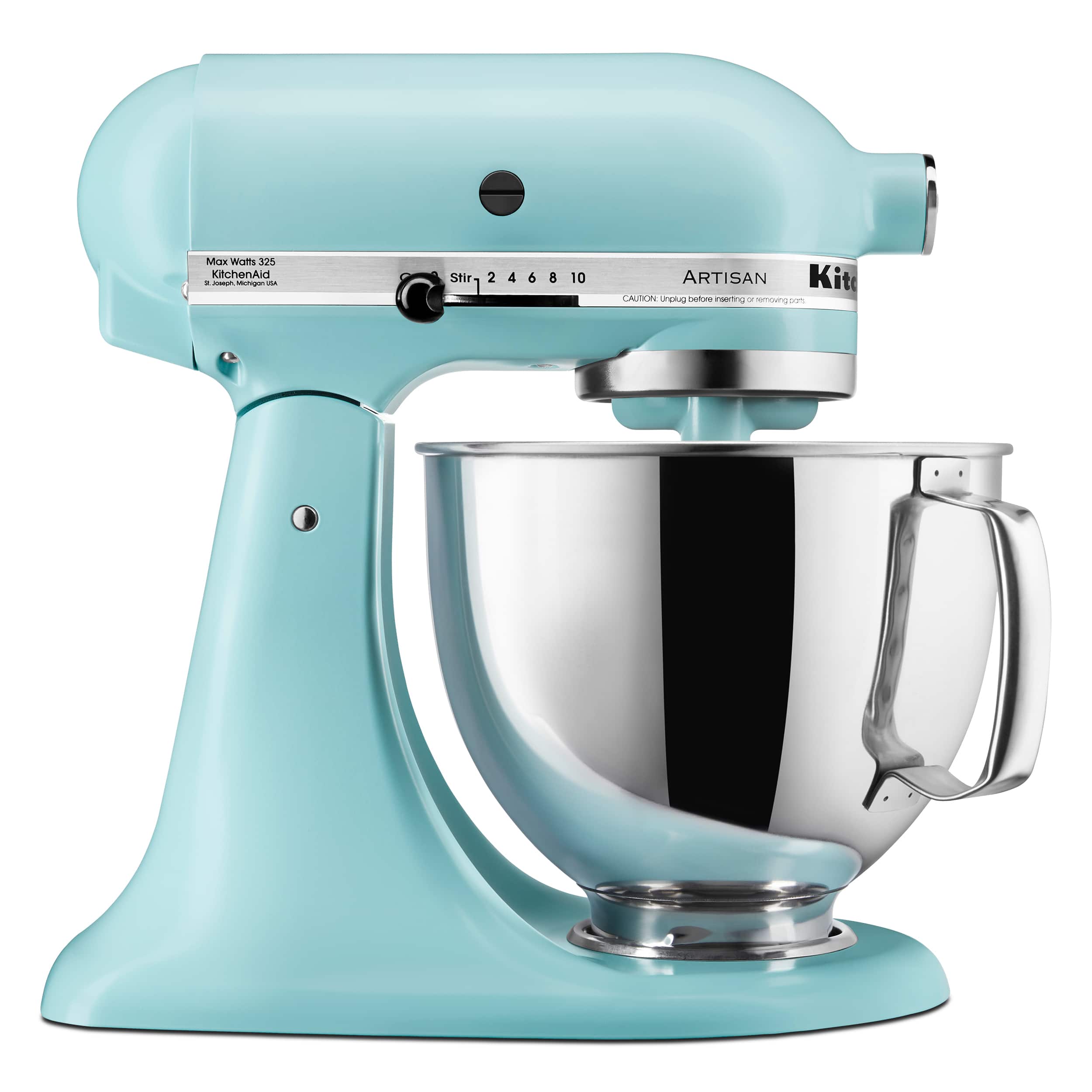 Front. KitchenAid - Artisan Series 5 Quart Tilt-Head Stand Mixer - KSM150PSMI - Mineral Water Blue.