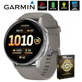 Garmin - Venu 4 45 mm GPS Smartwatch Silver with Gray Band + 26 Month Protection - Silver|Silver Gray - (2025)