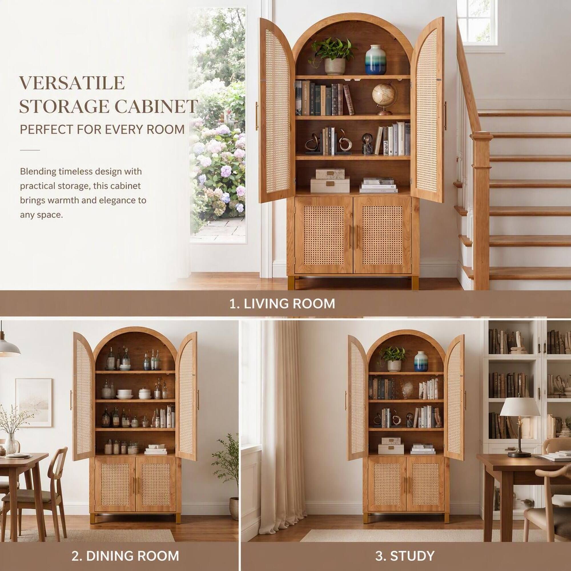 VERSATILE STORAGE CABINET PERFECT FOR EVERY ROOM

Blending timeless design with practical storage, this cabinet brings warmth and elegance to any space.

1. LIVING ROOM
2. DINING ROOM
3. STUDY