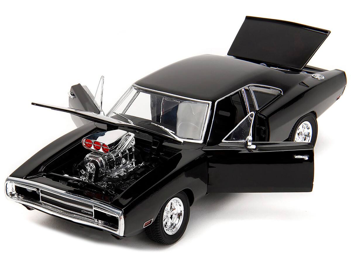 Left. Jada - Dom's Dodge Charger R/T Black "Fast & Furious" (2009) Movie "TrueSpec" Series 1/24 - Black.