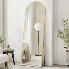 Stylel Star - Full-length Mirror 71"x26" Full-body Floor With Stand Hanging Wall-mounted Or Freestanding Thin Aluminum Frame Large Arc