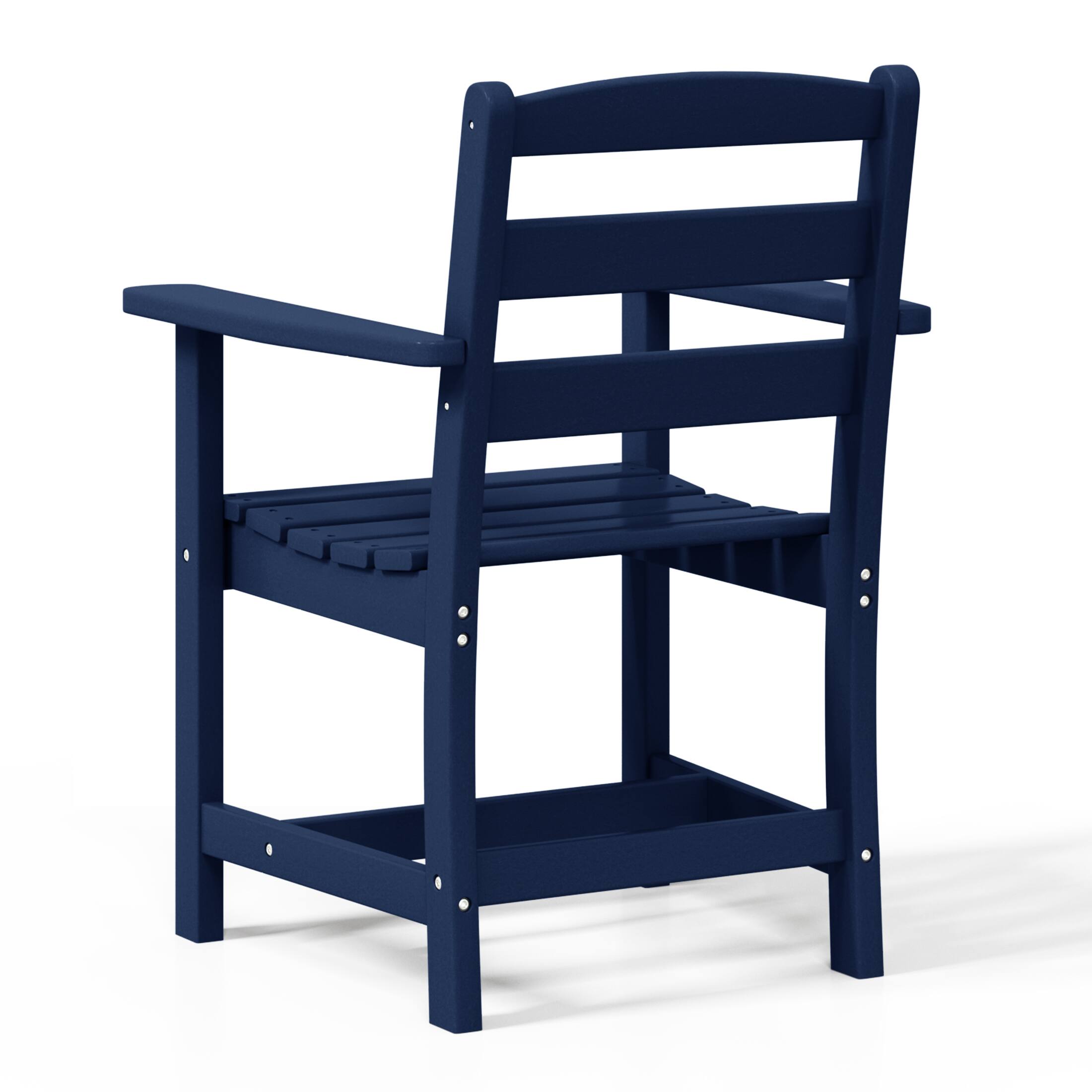 Alt View 2. WestinTrends - WestinTrends Ashore Outdoor HDPE Patio Classic Dining Arm Chair - Navy Blue.