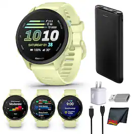 Garmin - Forerunner 70 GPS Running Smartwatch (Citron) Bundle Kit - Citron - (2025)