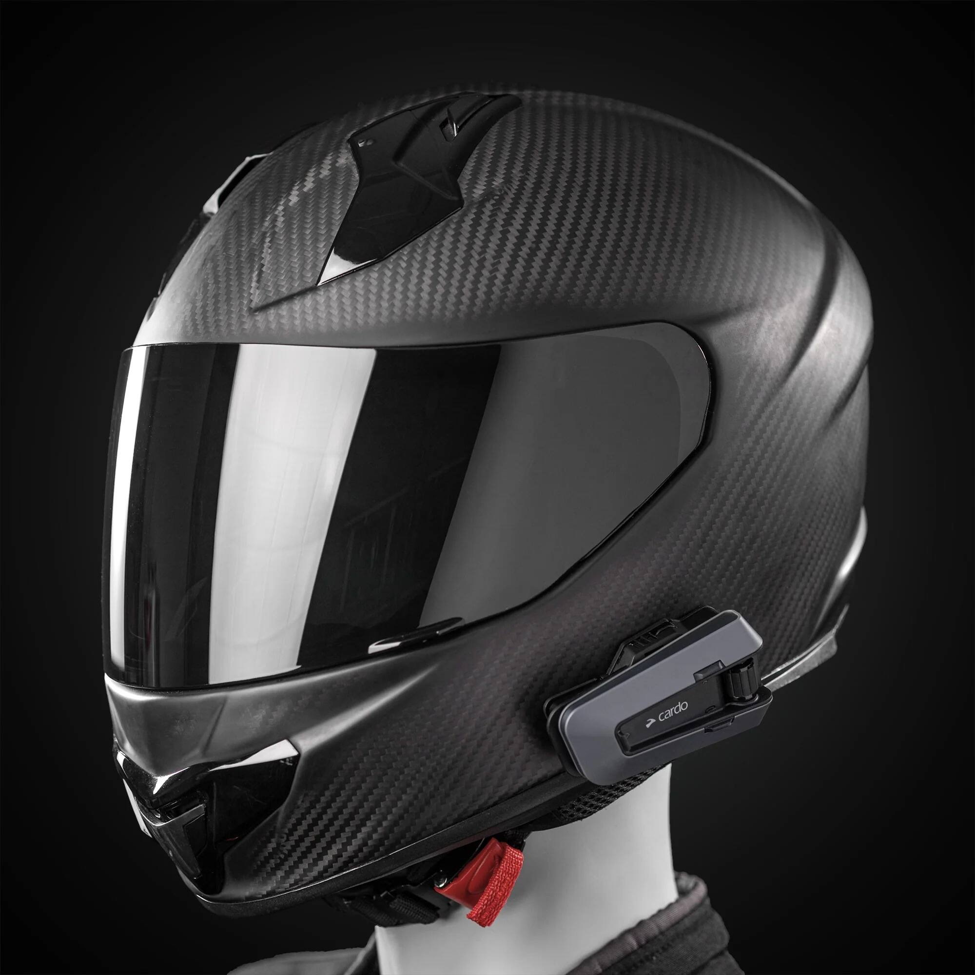 Left. Cardo Systems - Packtalk Edge Motorcycle Bluetooth Communication System Headset Duo - Black.
