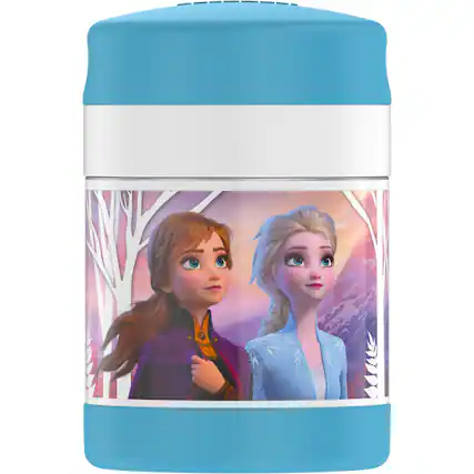 Front. Thermos - Thermos 10 oz. Kids Funtainer Stainless Steel Food Jar w/ Spoon - Frozen - Frozen.