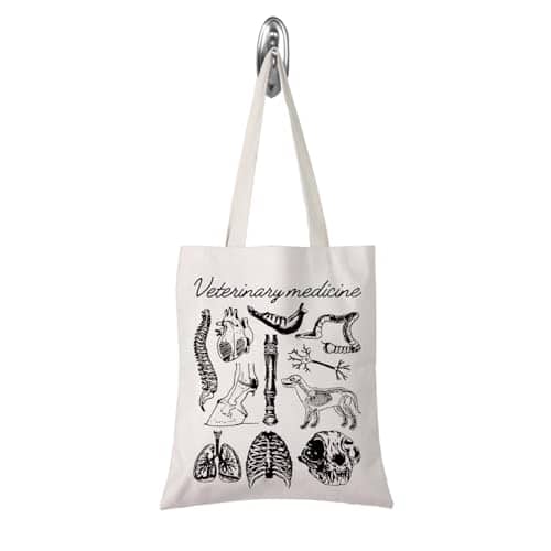 DORLUKFU - Veterinary Medicine Anatomy Tote Bag Future Vet Shopping Bag Vet Student Graduation Gift for Sister - Vet Medicine Tote