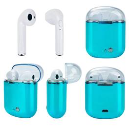 Cluzine - Clear Top Dual Chamber Wireless Bluetooth Earphones with Charging Box - Metallic
