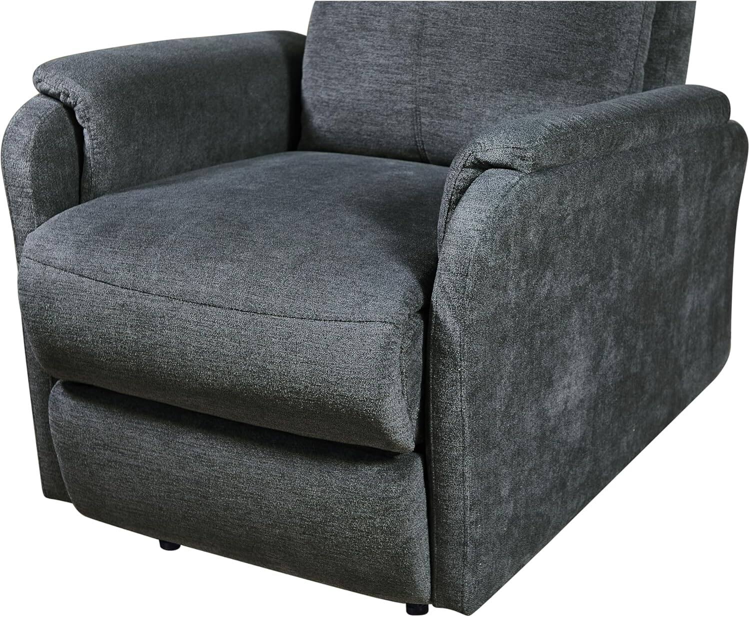 Alt View 2. TinyHomie - Modern Contemporary Power Recliner Blue with USB Charger - Black.