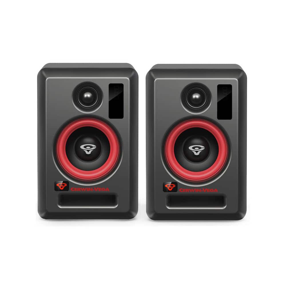 Cerwin Vega - VEGA4SB-PR 4 Inch 2-Way Powered Studio Monitor Pair - Black