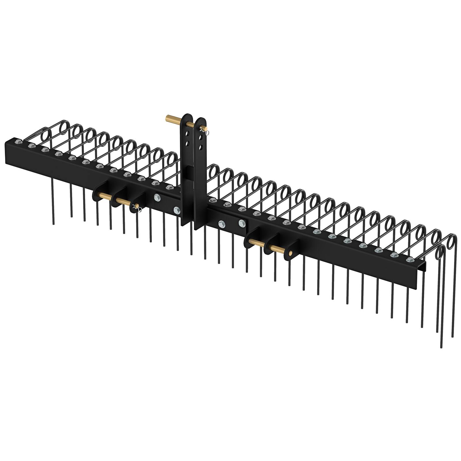 Alt View 9. Gymax - Gymax 72''Pine Straw Rake Tow Behind Landscape Rake w/ 30 Metal Coil Tines for Grass Black - Black.