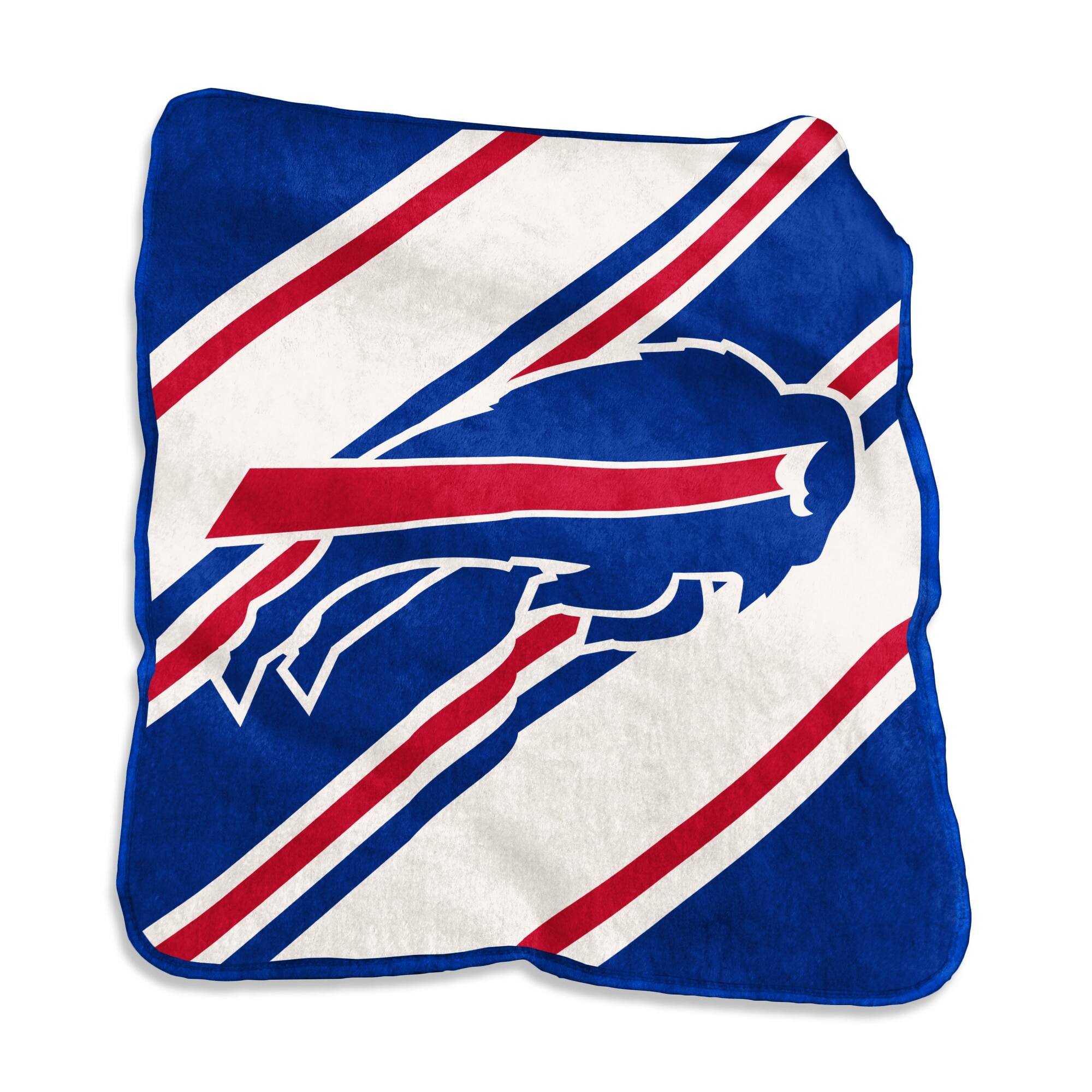 Front. Logo Brands - Buffalo Bills 50" x 60" Raschel Stripe Throw Blanket - Multicolor.