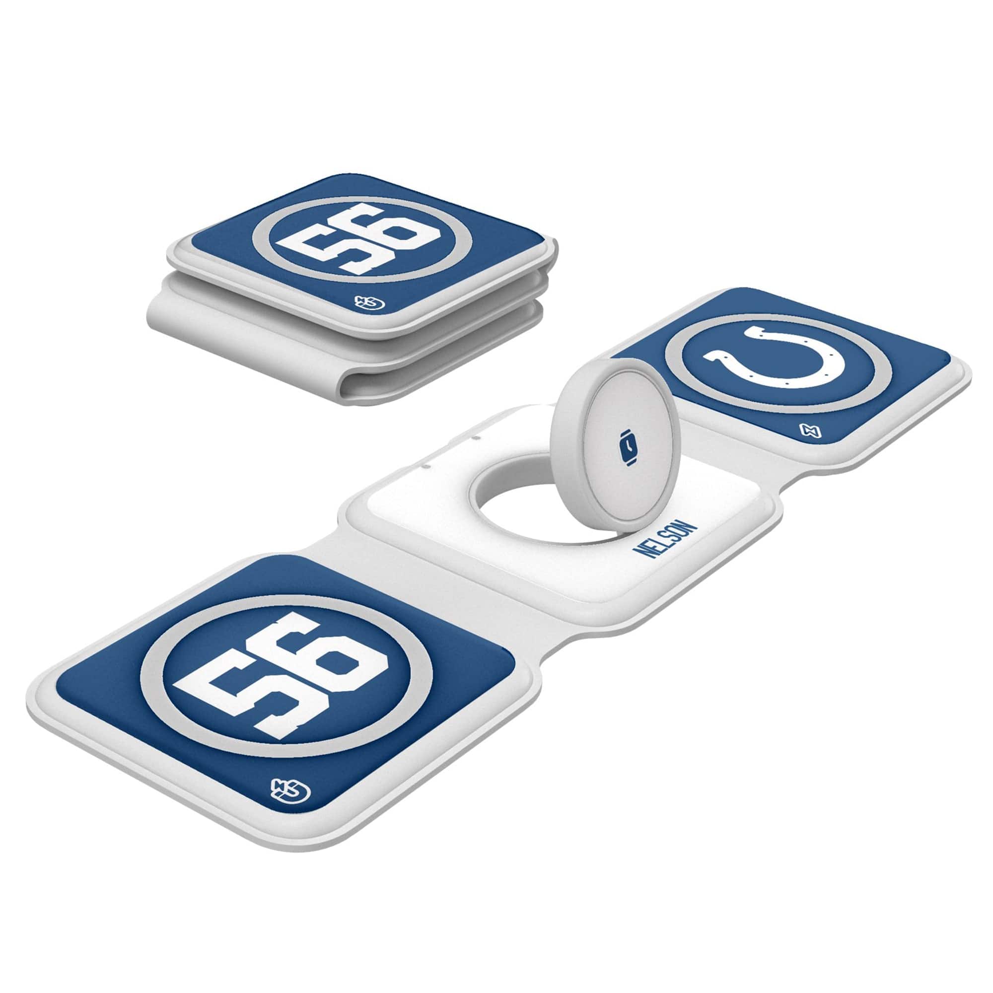 Keyscaper - Quenton Nelson Indianapolis Colts 3-in-1 Foldable Charger - White