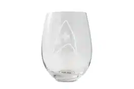 Surreal Entertainment - Star Trek Stemless Wine Glass Decorative Etched Medical Emblem | Holds 20 Ounces - Clear